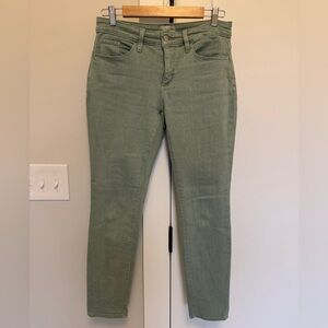 Women's Mid-Rise Skinny Green Jeans